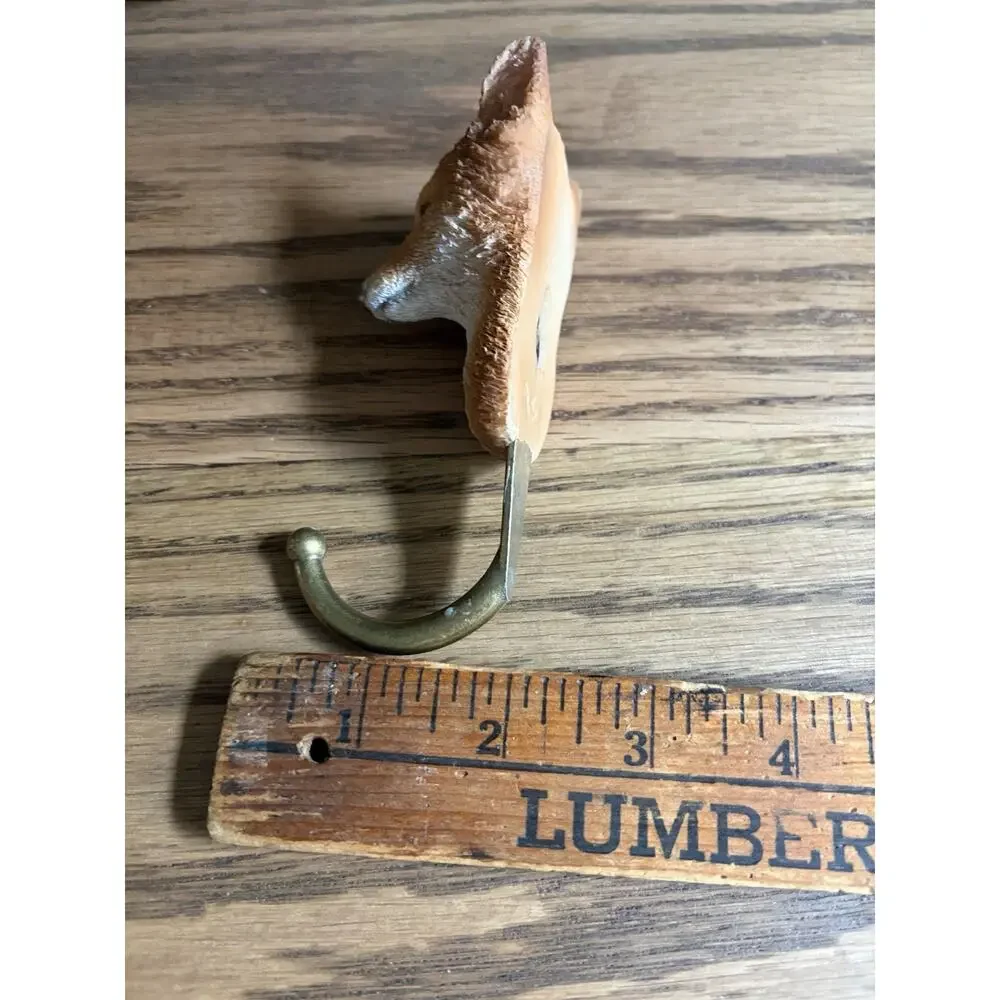 Red Fox Wall Hook Resin Fox Head Brass Hook